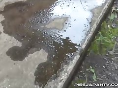 Talk about leaving a bike trail to follow, our gal drops something to really splash about. Interrupted by a guy, she finds another rack of bikes to 